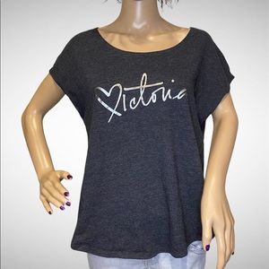 Victoria's Secret Logo T-Shirt TOP ONLY from the Tee-Jama Collection Small VGC